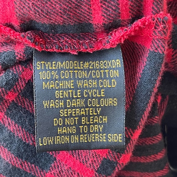 Taxi Mixed Fabric Red Plaid Full Zip‎ Chambray Hoodie Plus Size 1X - Picture 4 of 4